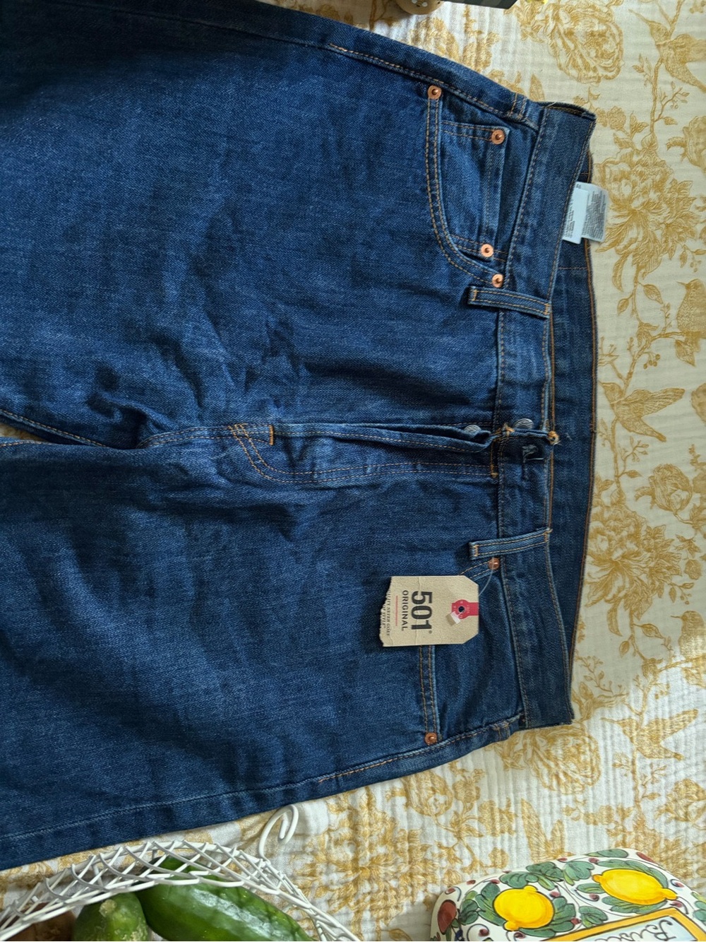 Levi's 501 Straight Men's Jeans - Dark Blue Denim - Picture 6 of 11
